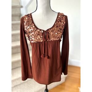 Vintage Sonia Rykiel Wool Baby Doll Sequin Sweater